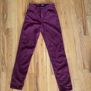 Ultra high rise mom jean corduroy burgundy pants!